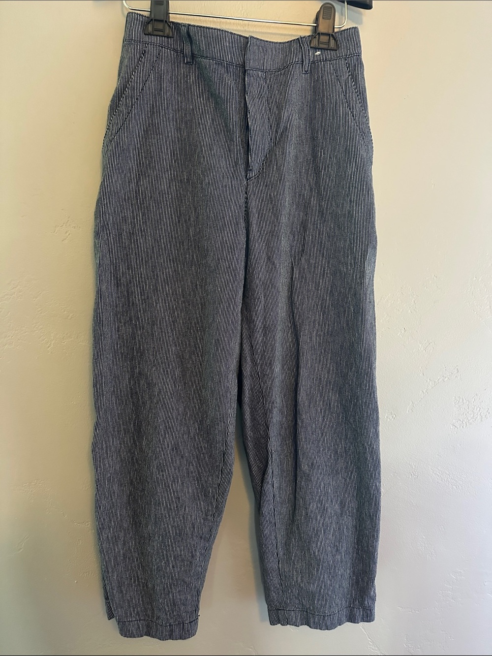 Uniqlo Navy Pinstripe Wide-Leg Pants
